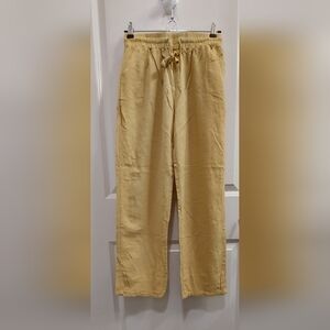 Womens Lightweight Drawstring Pants - Mustard